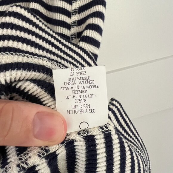 Theory Striped Short Sleeve Navy & White Cotton T-Shirt Dress Size Small - Picture 5 of 6